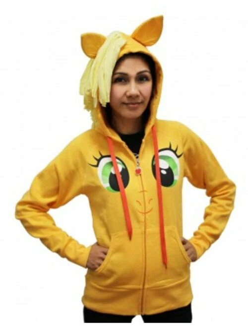 Mighty Fine Applejack Face Costume Hoodie With Mane 3 Mighty Fine Applejack Face Costume Hoodie With Mane