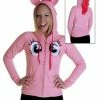 Mighty Fine Pinkie Pie Face Juniors Pink Costume Hoodie With Mane Animation 1 Mighty Fine Pinkie Pie Face Juniors Pink Costume Hoodie With Mane Animation