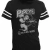 Life Clothing Popeye The Sailorman Pow Black With Striped Sleeves T-shirt Shirts / Tops