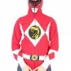 Mighty Fine Hoodies I Am Red Ranger Full Zip Costume Hoodie Sweatshirt