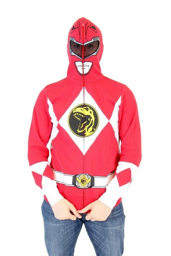 Mighty Fine Hoodies I Am Red Ranger Full Zip Costume Hoodie Sweatshirt 3 Mighty Fine Hoodies I Am Red Ranger Full Zip Costume Hoodie Sweatshirt