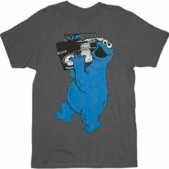 Mighty Fine Sesame Street Cookie Monster Boombox T-shirt
