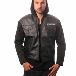 Piston Clothing SOA Road Gear Leather Jacket With Hood