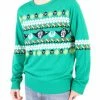 Mighty Fine Star Wars Yoda Pattern Ugly Christmas Sweater Sweaters & Sweatshirts 1 Mighty Fine Star Wars Yoda Pattern Ugly Christmas Sweater Sweaters & Sweatshirts