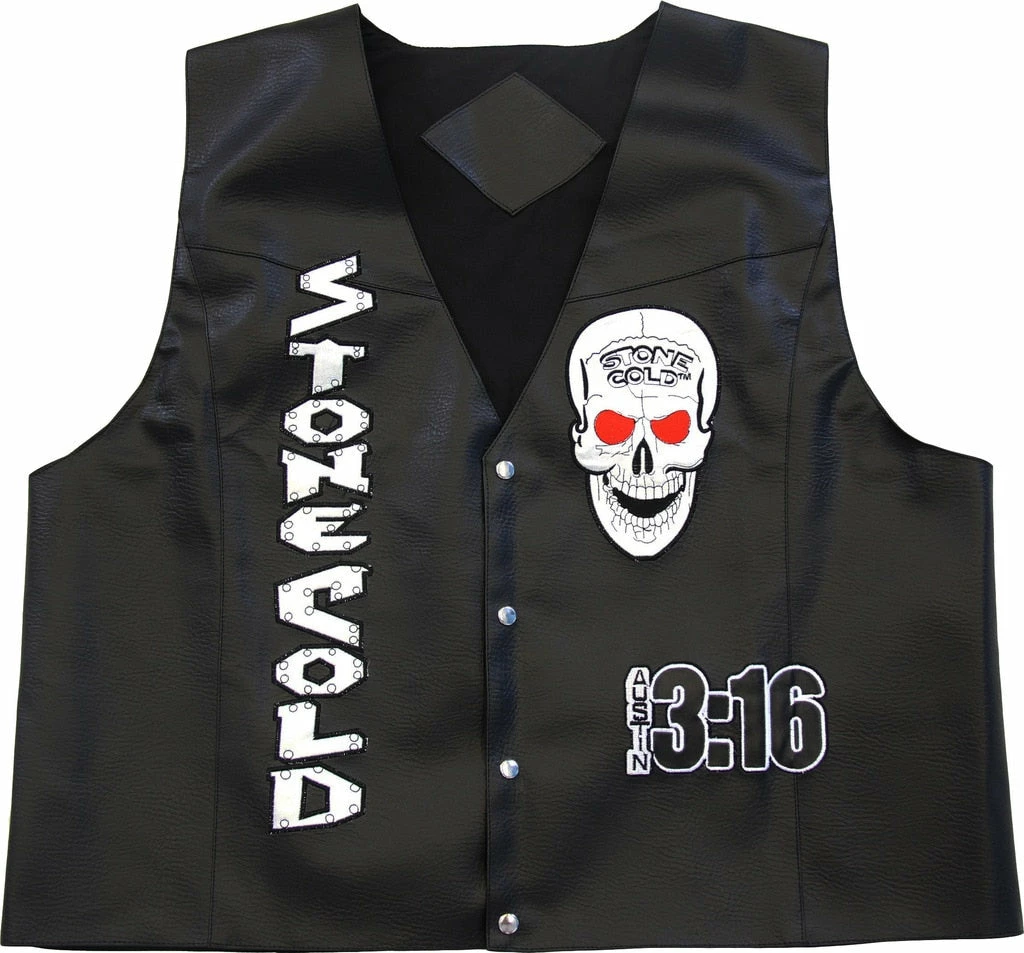 Costume Agent Accessories / Footwear WWE Stone Cold Steve Austin 3:16 Smoking Skull Leather Vest 4 Costume Agent Accessories / Footwear WWE Stone Cold Steve Austin 3:16 Smoking Skull Leather Vest