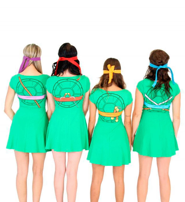 Mighty Fine TV SHOWS TMNT Costume Skater Dress 4 Mighty Fine TV SHOWS TMNT Costume Skater Dress