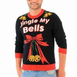 Costume Agent Jingle My Bells Hanging Decoration Tacky Ugly Christmas Xmas Sweater Sweaters & Sweatshirts