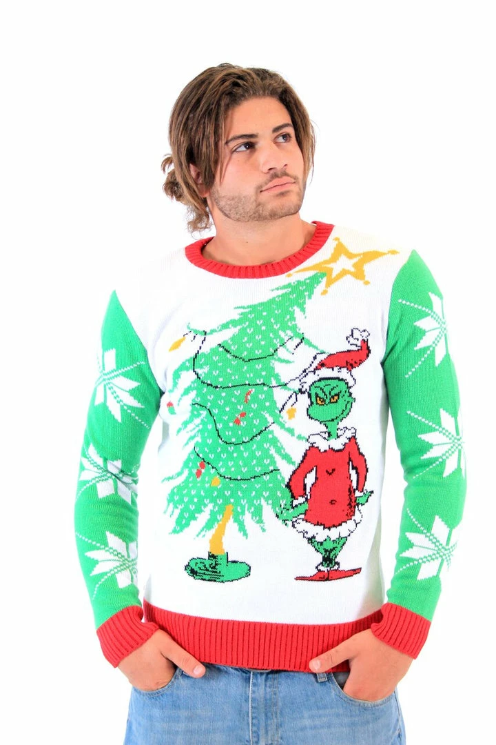 Junk Food Grinch As Santa Ugly Christmas Sweater Sweaters & Sweatshirts 4 Junk Food Grinch As Santa Ugly Christmas Sweater Sweaters & Sweatshirts