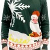 Costume Agent Ugly Christmas Sweater Happy Santa Peeing Santa In Snow