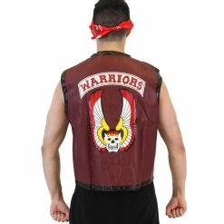 Costume Agent The Warriors Gang Member Emblem Leather Vest Jacket And Bandana Accessories / Footwear