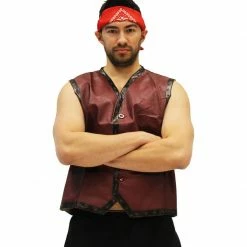 Costume Agent The Warriors Gang Member Emblem Leather Vest Jacket And Bandana Accessories / Footwear