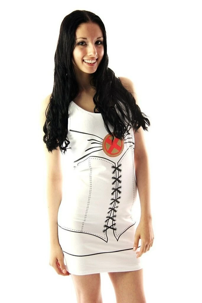 Recycled Karma Dresses / Leggings Emma Frost White Queen Tunic Tank Dress 3 Recycled Karma Dresses / Leggings Emma Frost White Queen Tunic Tank Dress